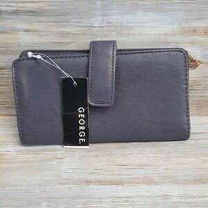 George Joyce Purple Faux Leather Checkbook Wallet Organizer OR12163-117 NEW
